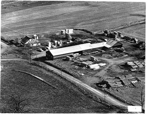 Aerial view of The Laroe Sawmill, Sugar Loaf. 1963 chs-006570